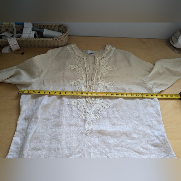 BIANCA NYGARD Plus Size Tunic Women Blouse Size 24W 100% Linen Boho - Picture 10 of 12